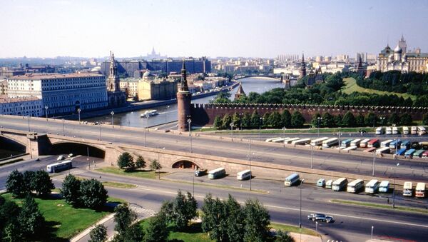 Вид на центр Москвы с Москвой-рекой и Кремлевской стеной, 1972 год - 俄罗斯卫星通讯社