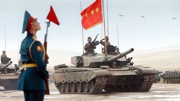 танк Type 99 (ZTZ-99)  учения Китай Россия Цугол - 俄罗斯卫星通讯社