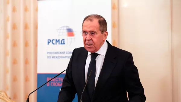 Сергей Лавров во время выступления на РСМД - 俄羅斯衛星通訊社