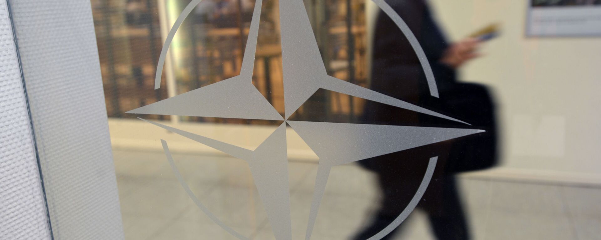 Эмблема организации в штаб-квартире НАТО в Брюсселе, Бельгия - 俄罗斯卫星通讯社, 1920, 19.06.2021