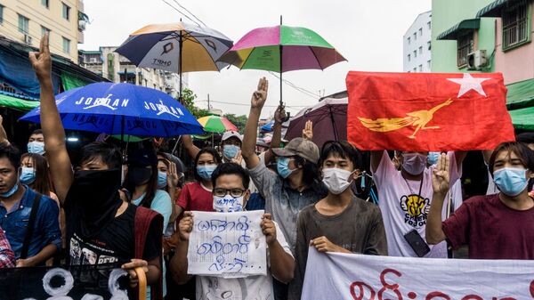 缅甸抗议军事政变 - 俄罗斯卫星通讯社