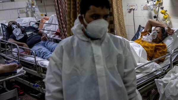 Пациенты с коронавирусом в больнице Нью-Дели, Индия - 俄羅斯衛星通訊社