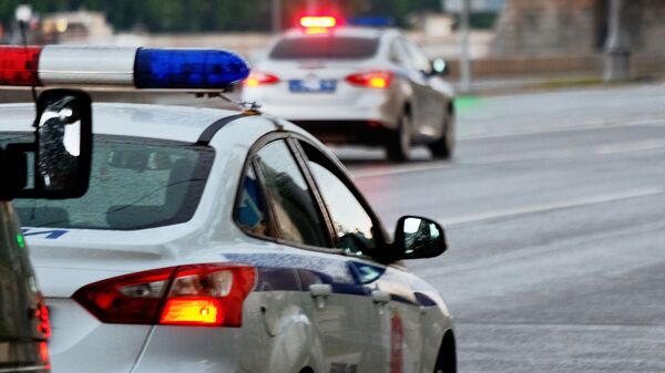 Автомобили российской полиции на улице - 俄羅斯衛星通訊社