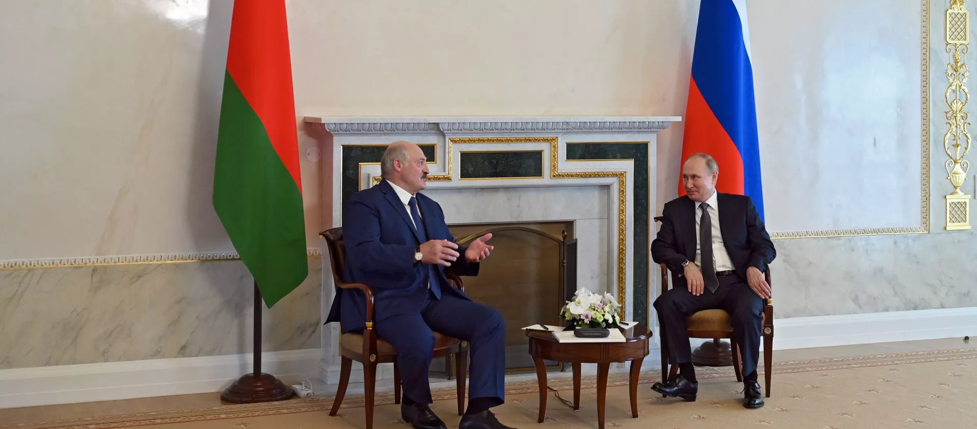 Рабочая встреча президента РФ В. Путина с президентом Белоруссии А. Лукашенко - 俄羅斯衛星通訊社, 1920, 13.07.2021