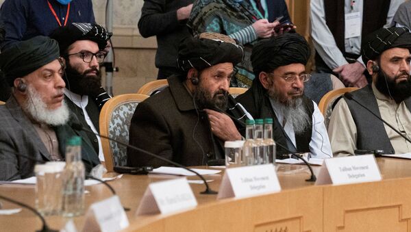 Представители движения Талибан ( террористическая организация, запрещенная на территории России) принимают участие в расширенном заседании по вопросу мирного урегулирования в Афганистане - 俄羅斯衛星通訊社