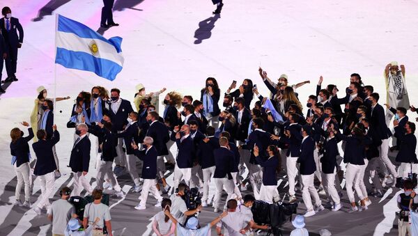 Сборная Аргентины на церемонии открытия Олимпиады - 俄罗斯卫星通讯社