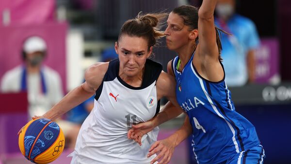 Анастасия Логунова в матче против команды Италии баскетбол 3х3  - 俄羅斯衛星通訊社