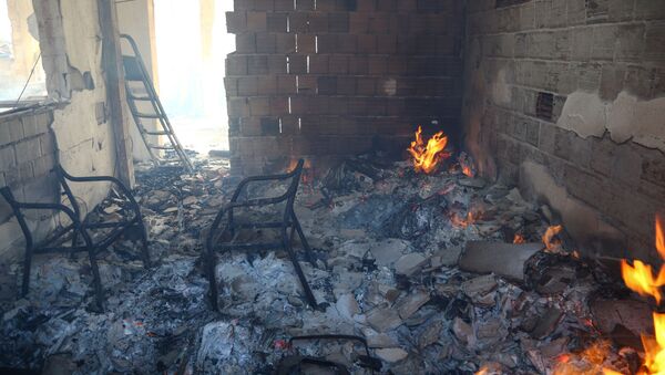 Комната сгоревшего в результате лесного пожара дома в Манагавте, Турция - 俄罗斯卫星通讯社