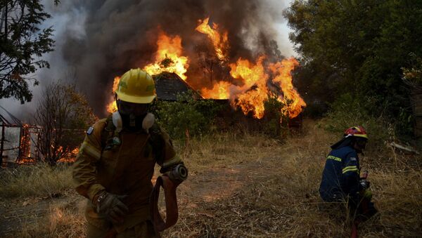 媒體：希臘消防隊員成功阻止大火靠近古奧林匹亞遺址 - 俄羅斯衛星通訊社