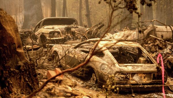 Автомобили после пожара в районе Индиан-Фолс округа Плумас, штат Калифорния  - 俄羅斯衛星通訊社