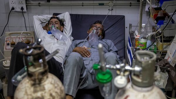 Пациенты с коронавирусом в больнице Нью-Дели - 俄羅斯衛星通訊社