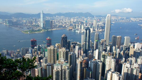 Вид на гавань Виктория с пика Виктория, Гонконг - 俄羅斯衛星通訊社