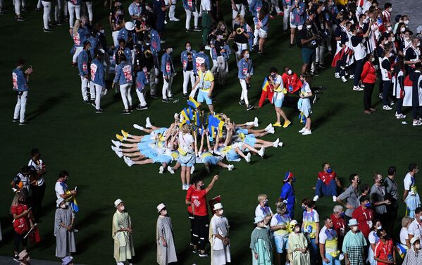 烏克蘭代表隊運動員參加閉幕式活動。 - 俄羅斯衛星通訊社