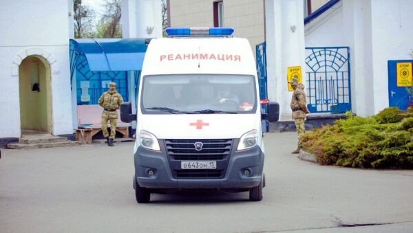 Автомобиль скорой помощи около клинической больницы скорой помощи во Владикавказе - 俄羅斯衛星通訊社