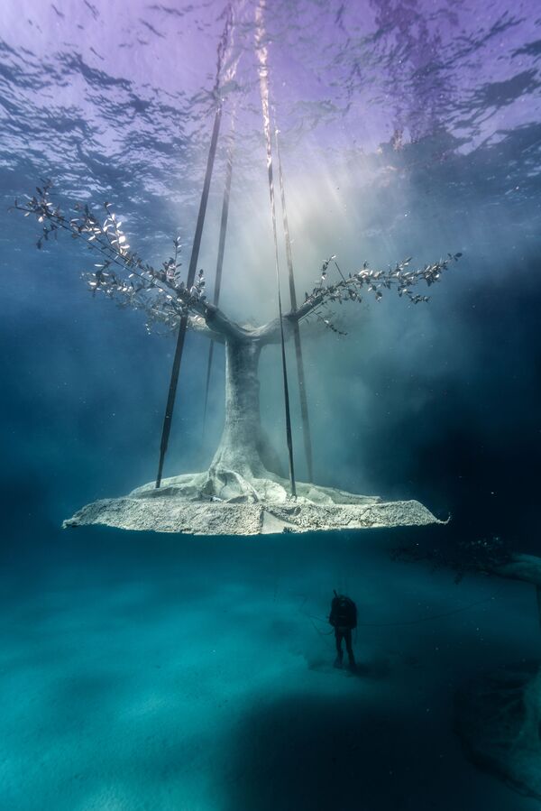 塞浦路斯阿伊纳帕市Musan水下雕塑博物馆雕像。 - 俄罗斯卫星通讯社