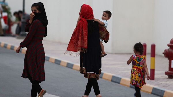 Афганские дети и женщины в комплексе вилл в Катаре  - 俄羅斯衛星通訊社