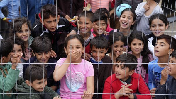 撤離至德國拉姆施泰因空軍基地的阿富汗兒童 - 俄羅斯衛星通訊社