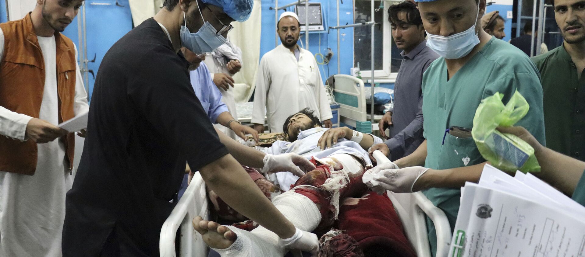 阿富汗，喀布尔恐怖袭击后，接受过治疗躺在病房里的伤者。 - 俄罗斯卫星通讯社, 1920, 27.08.2021