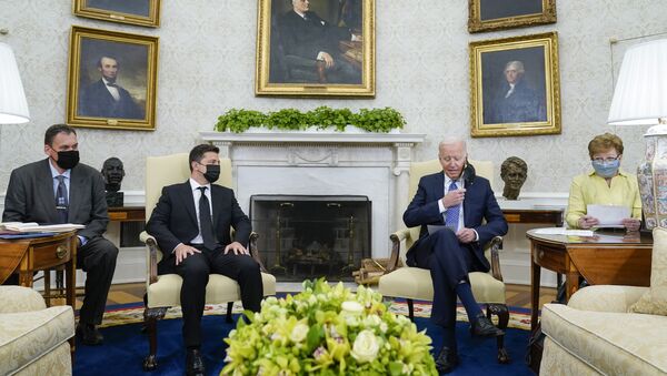 Встреча президента США Байдена и президента Украины Зеленского - 俄羅斯衛星通訊社
