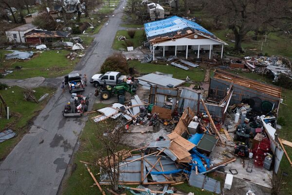遭飓风“艾达”中损毁的路易斯安那州建筑。 - 俄罗斯卫星通讯社