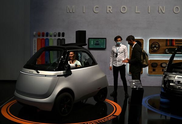 瑞士Microlino 2.0汽车在慕尼黑国际车展开幕式上亮相。 - 俄罗斯卫星通讯社