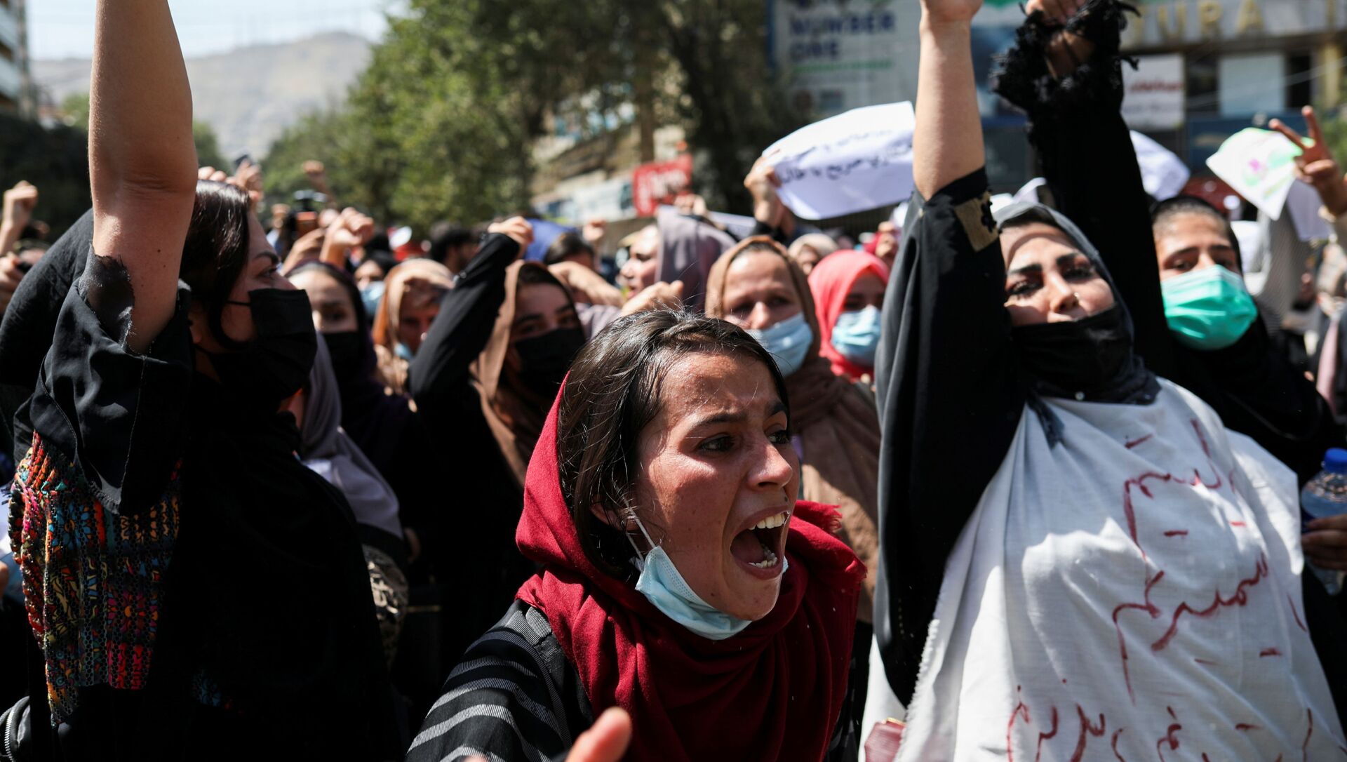 Женщины во время антипакистанских протестов в Кабуле - 俄罗斯卫星通讯社, 1920, 09.09.2021
