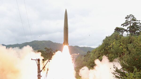 Испытательные стрельбы ракетного полка железнодорожного базирования, Северная Корея  - 俄罗斯卫星通讯社