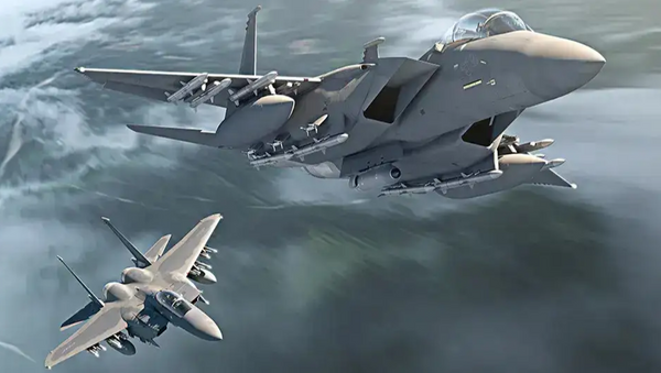 Художественный замысел пары самолетов F-15EX с боевым вооружением - 俄罗斯卫星通讯社