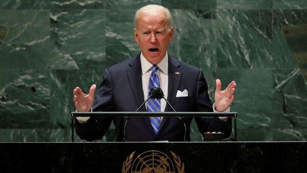 U.S. President Joe Biden addresses the 76th Session of the U.N. General Assembly in New York City - 俄羅斯衛星通訊社