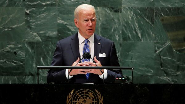 Президент США Джо Байден выступает на 76-й сессии Генеральной Ассамблеи ООН в Нью-Йорке - 俄羅斯衛星通訊社