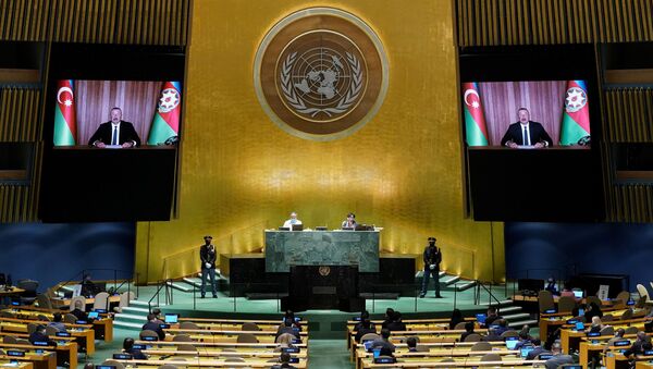 Президент Азербайджана Ильхам Алиев выступил на ежегодных общих дебатах 76-й сессии Генеральной Ассамблеи ООН - 俄羅斯衛星通訊社