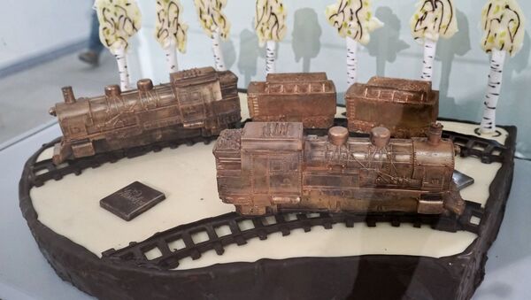 克里米亞巧克力博物館收藏的巧克力火車 - 俄羅斯衛星通訊社