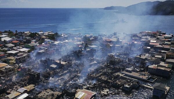 Последствия крупного пожара на острове Гуанаха в Гондурасе, 2 октября 2021 - 俄羅斯衛星通訊社