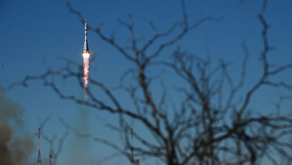 Запуск ракеты-носителя с космическим кораблем Союз МС-19 со стартового комплекса Восток No31 космодрома Байконур - 俄羅斯衛星通訊社