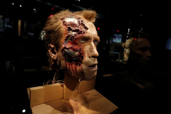 加州洛杉矶，奥斯卡电影博物馆里影片《终结者2：审判日》中的仿生面具。 - 俄罗斯卫星通讯社