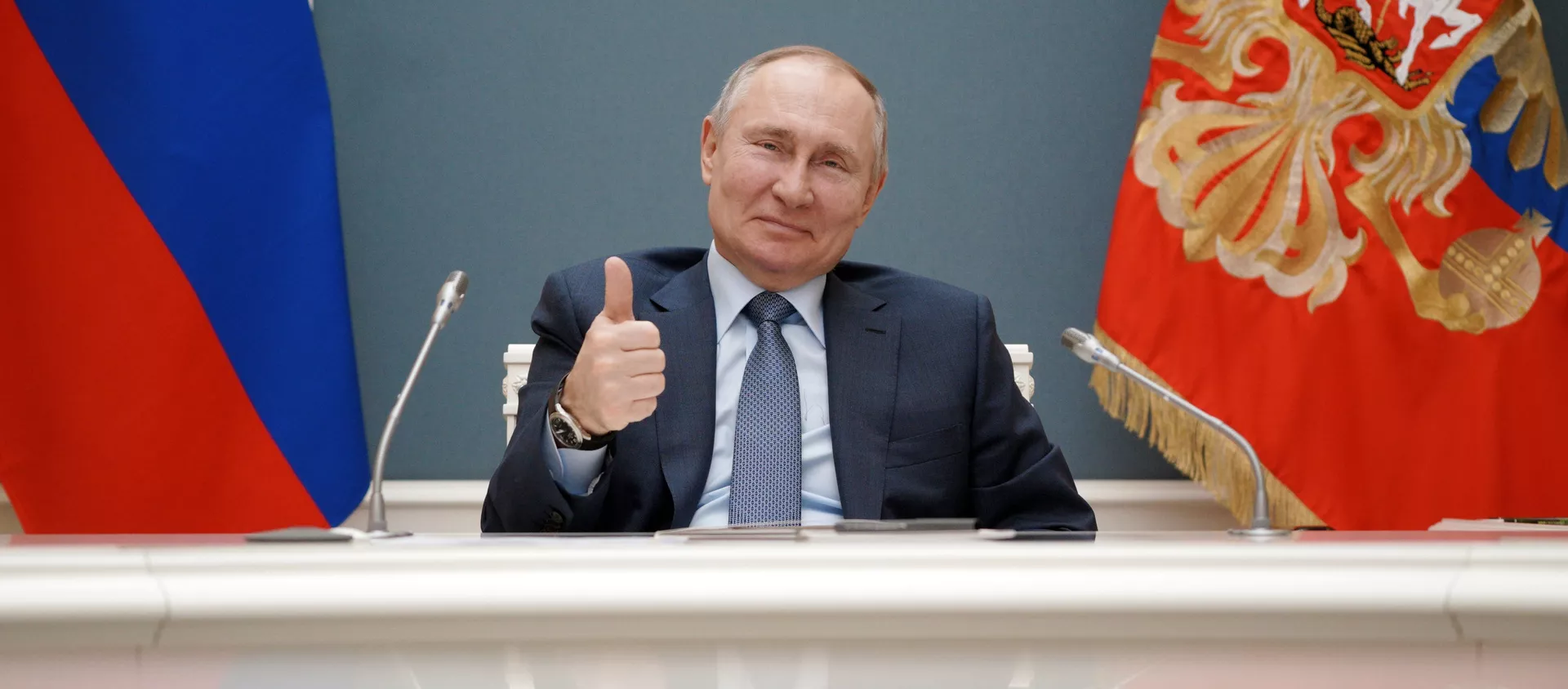 Президент России Владимир Путин в формате видеоконференции принимает участие в торжественной церемонии по случаю начала сооружения третьего энергоблока АЭС Аккую в турецкой провинции Мерсин - 俄羅斯衛星通訊社, 1920, 22.11.2021