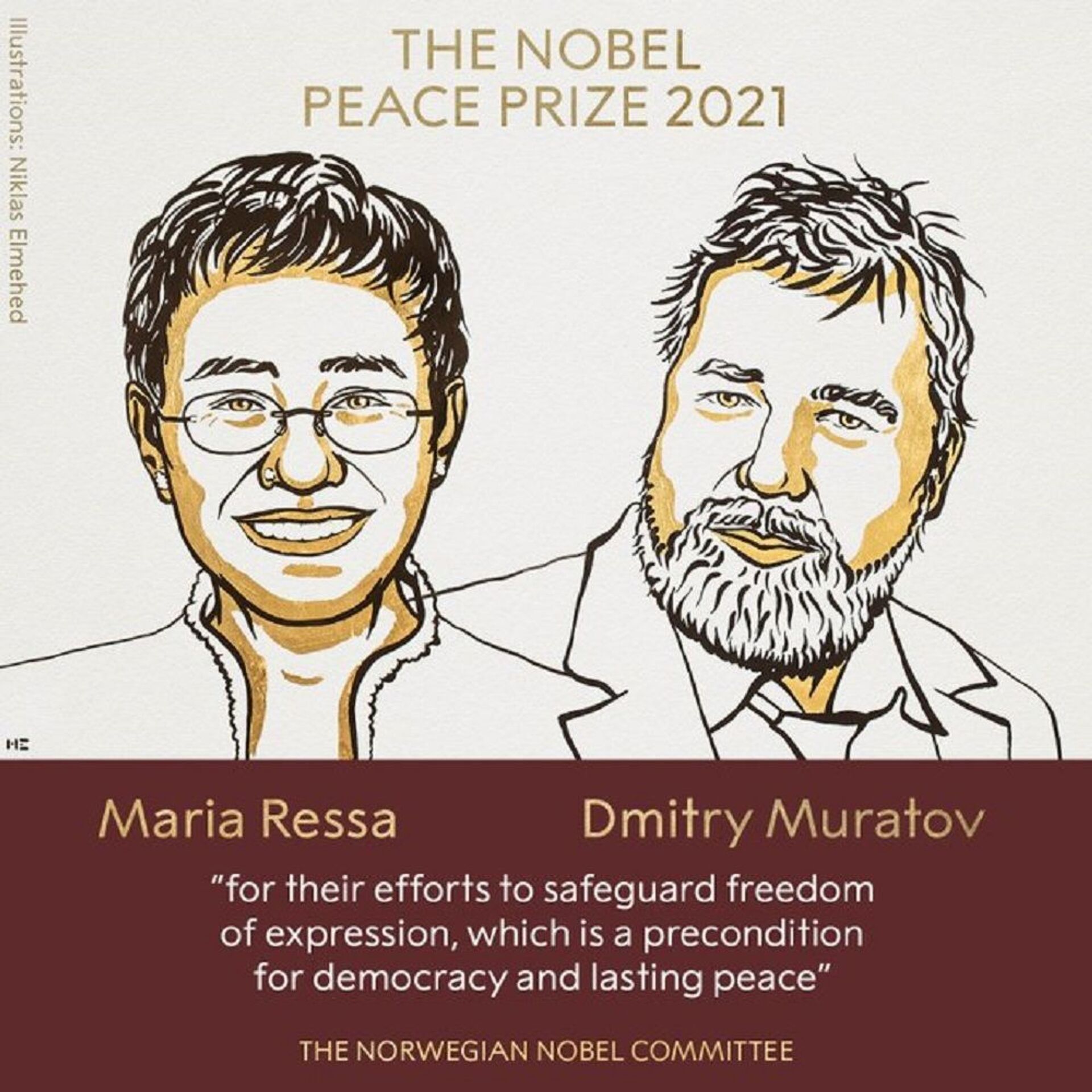 2021年诺贝尔和平奖授予玛利亚·雷萨和德米特里·穆拉托夫 - 俄罗斯卫星通讯社, 1920, 21.12.2021