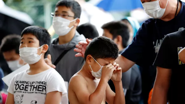 Сумоист плачет после проигрыша на турнире по сумо Junior Olympic Cup All-Japan Elementary School Sumo в Японии  - 俄羅斯衛星通訊社