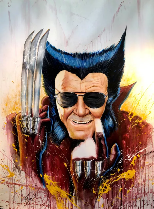 Портрет автора комиксов Marvel Стэна Ли в образе Росомахи 