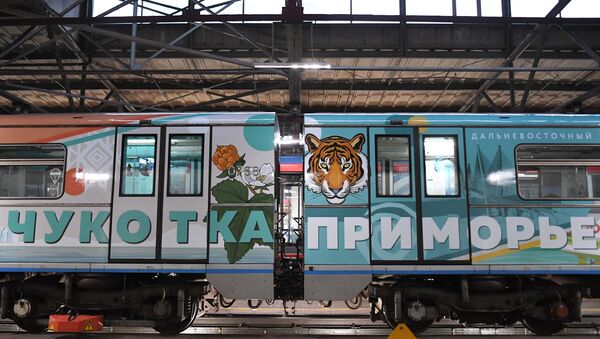 俄遠東主題列車亮相莫斯科地鐵 - 俄羅斯衛星通訊社
