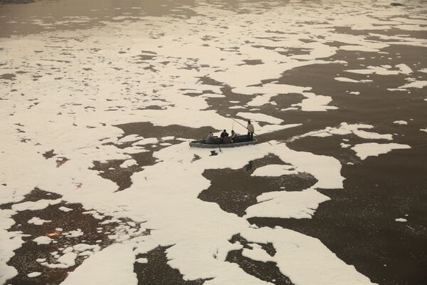 新德里亚穆纳河中的小船。 - 俄罗斯卫星通讯社