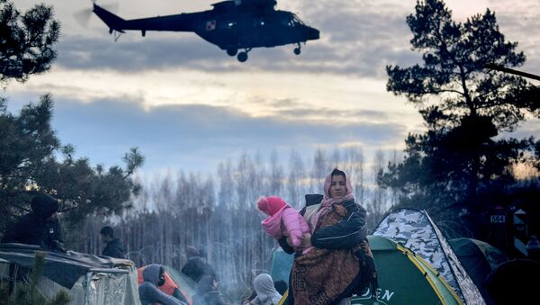 Лагерь нелегальных мигрантов на белорусско-польской границе - 俄羅斯衛星通訊社