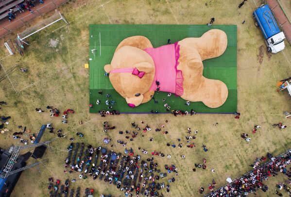 墨西哥，一只创造了吉尼斯世界纪录的巨大的毛绒玩具熊。 - 俄罗斯卫星通讯社