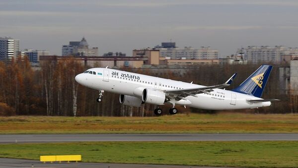  Самолет Airbus A320neo  Air Astana  Пулково  - 俄罗斯卫星通讯社