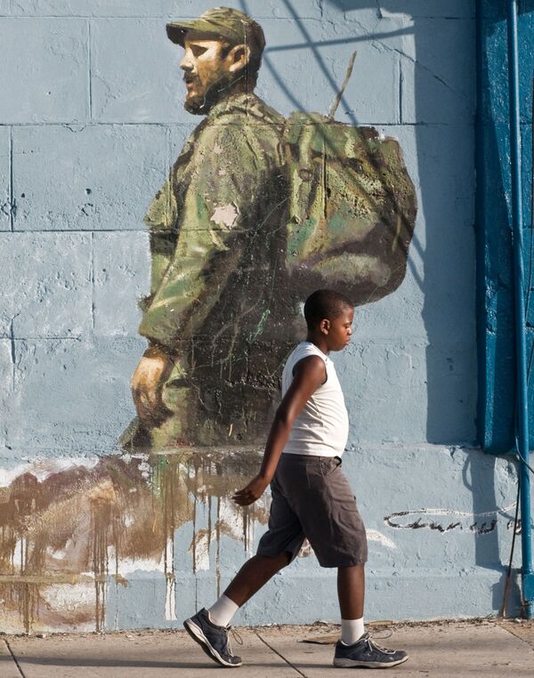 2009年，哈瓦那，古巴前領導人菲徳爾•卡斯特羅的塗鴉。 - 俄羅斯衛星通訊社