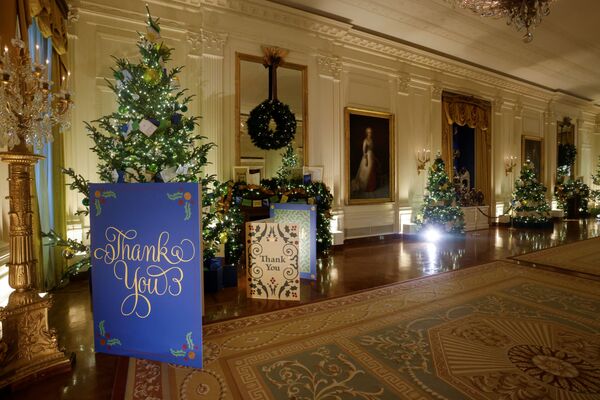  美国白宫内部布置的圣诞节装饰。 - 俄罗斯卫星通讯社