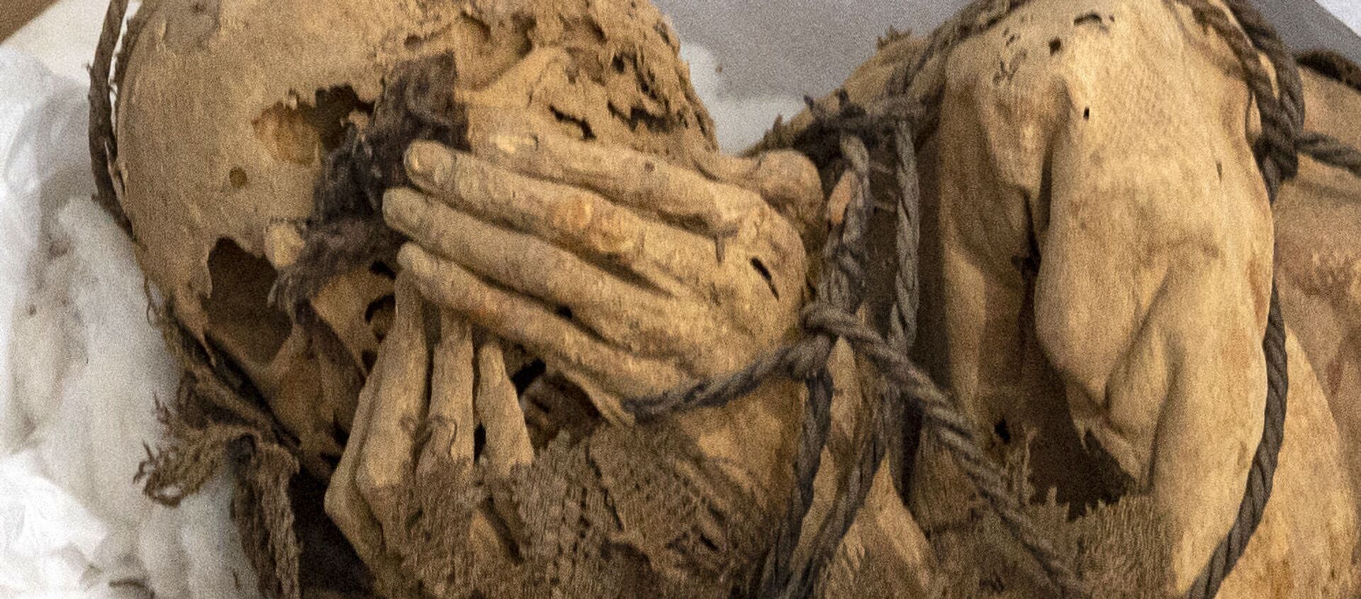 秘魯卡哈馬奎拉考古發掘區出土的木乃伊乾屍。 - 俄羅斯衛星通訊社, 1920, 01.12.2021