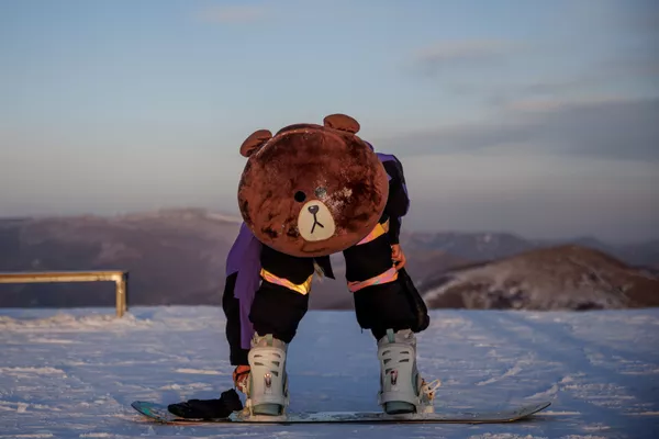 張家口，身穿護臀的滑雪運動員。 - 俄羅斯衛星通訊社