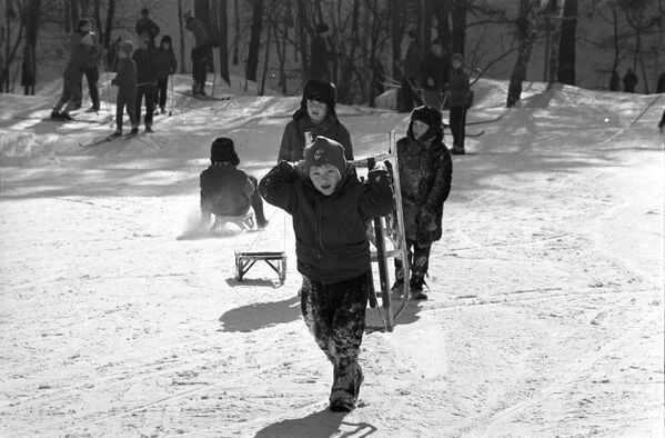  1973年，莫斯科郊外的滑雪橇活動。 - 俄羅斯衛星通訊社