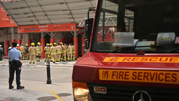 據媒體報道，從發生火災的香港世貿中心的人員疏散工作已完成，共14人住院 - 俄羅斯衛星通訊社